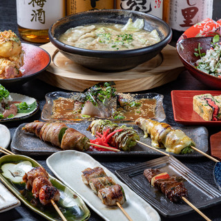 自慢の博多串焼き＆飲み放題が付いたお得なコースも必見！！