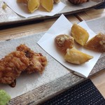 山水の技 - 天ぷら（煮穴子とじゃがいも）