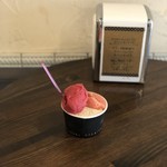 ジェラテリア アクオリーナ - バナナラム プラム サワーチェリーの3種盛り（670円）税込