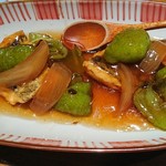 Toichi - 鰈の揚げ物と野菜のあんかけ