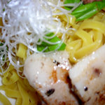 綱取物語 - 綱取風魚介つけ麺の麺アップ