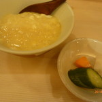 黒豚しゃぶしゃぶ 銀座てらやま - しゃぶしゃぶの雑炊と漬物