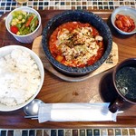 コッテジ - 石焼チーズタッカルビランチ（辛目；ご飯大盛り）