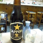 筑紫 - 日本酒(剣菱）とチェイサーのビール