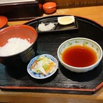 天ぷら 天松 - 初めに渡される定食のセット。
