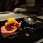 NARISAWA - ウニ・ボタンエビ　イカ・スダチ