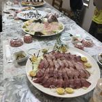 ゆきや荘 - おーおー大皿が3つ並んでる♪これ序の口(*´д｀*)ﾊｧﾊｧ