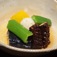 御料理 堀川 - 炊き合わせ 芋タコ南京、オクラ