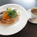 ノーザンテラスダイナー - ８月限定　トロピカルフルーツとかき氷のフルーツグラタン　セット　１４００円（税込）【２０１８年８月】