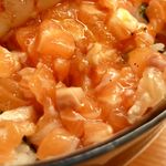 20180802海鮮丼大盛・角切りサーモン