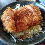 本宮庵 - ミニソースカツ丼。タレは本宮市内の人気店「柏屋」のソースカツ丼に似てます。 