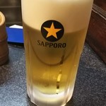 かしら屋 - 生ビール（中ジョッキー）480円 ♪ 