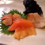 Sushi Isshin - 貝のお造り３品　赤貝、みる貝、青柳