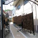 パン屋さんは、この路地の奥です。