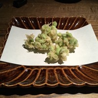 蕎麦懐石 無庵 - 枝豆の天ぷら