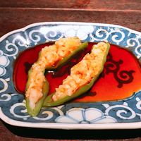 雪梅花 菜根譚 - 満願寺とうがらしの海老詰め