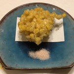 旬菜 おぐら家 - とうもろこしのかき揚げ