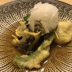 旬菜 おぐら家 - 鱧と野菜の揚げ出し
