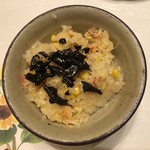 旬菜 おぐら家 - かにととうもろこしの炊きこみご飯