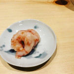 すし晴 - 甘海老酒盗焼き