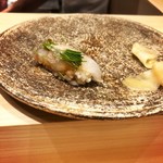 すし晴 - カワハギは肝と芽ネギと