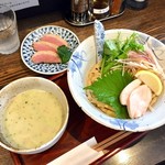 メンドコロ キナリ - 冷やし白味噌つけ麺＆鴨肉トッピング