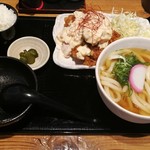 うどん居酒屋 江戸堀 - 鶏天タルタル定食