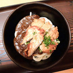 ふる里うどん  - かしわ天カレーうどん（カレーうどん+かしわ天）