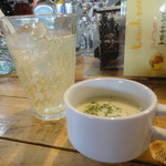 馬場FLAT HANARE - ジンジャーエール＋冷製スープ