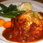 レストラン山水 - ハンバーグステーキのシャンピニオンのフォンドボーソース風味