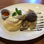 並木街珈琲 - ベルギーチョコとバナナのパンケーキ　