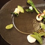 杢の抄 - ニセコ野菜盛り合わせコンソメジュレバジル味噌