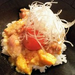 京天神 野口 - 親子丼、漬け物、赤だし