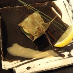 杢の抄 - 帆立の熊笹焼き
