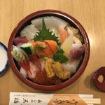 寿しの三福 - 全てを少しずつ食べたい方には絶対オススメ。ご飯は惜しみなく詰めてあるので、やや多めです。