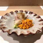 うを徳 - 徳島 赤むつ 炭火炙り+ 礼文島 雲丹