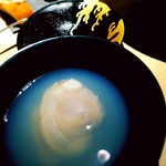 銀座 盡 - 新たにお出汁に巨大蛤を加えて