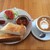 イージーライフカフェ - 厚切りトーストのモーニングセット550円
