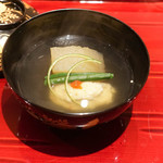 銀座 しのはら - 大原まだかあわび、熊本車えび、鮑蒸汁