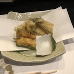 一和 - キスの天麩羅、満願寺と海老すり身の天麩羅