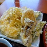 Tendon Tenya - かぼちゃ、サツマイモ、レンコン、舞茸、インゲン、ナス