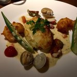 GRAND HOURS - 鮮魚のランチ 1450円 サーモンと白身魚の重ね焼き 