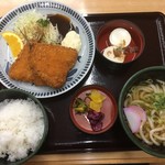 うちだ屋 - 「漁火あじフライ小うどん定食」です