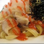 あわじ pasto - 淡路の猪豚バラ肉しゃぶしゃぶと梅おろしの和風パスタ