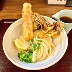 満天うどん カジバノバカヂカラ - まいたけ天とちく天のぶっかけ