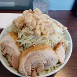 かじろうramen7 - ラーメン小野菜、にんにくマシ、あぶらマシマシ、切れ子入り