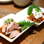 Yakitori Karaage Haiboru - 鶏レバーの肝ポン酢＆クリームチーズチャンジャ