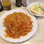 Saitamaya - ほぼ素ナポと言ってもいいナポリタン(600円+ビール500円)