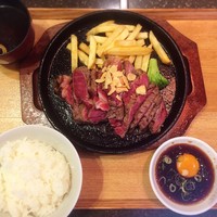 京都ダイニング正義 - アンガス牛ステーキ300g ご飯お味噌汁付セット(税抜1300円)