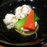 紀風 - 焼き白子，巻き湯葉，京人参のお椀
